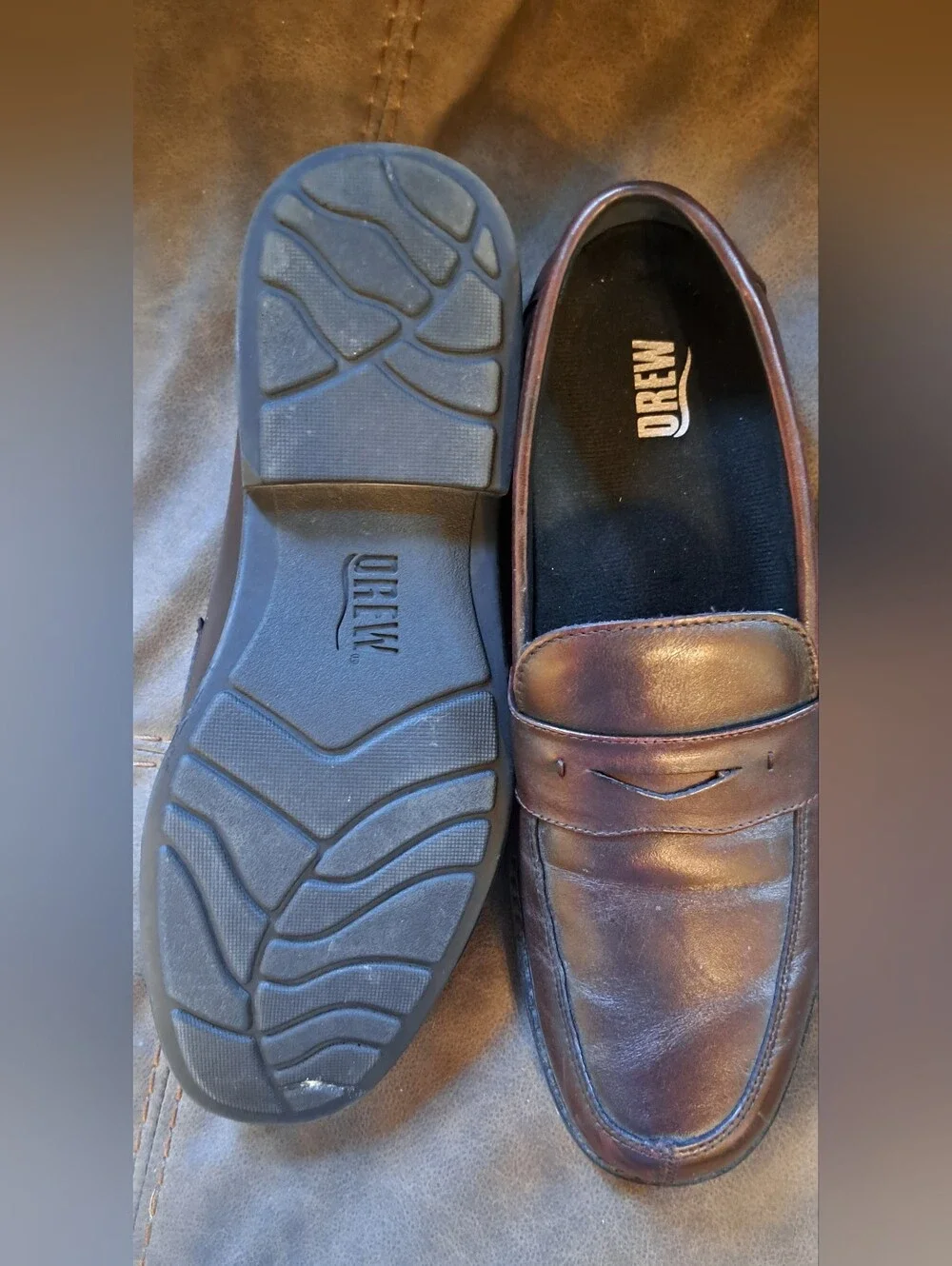 Mens Drew Essex Dress Shoe, 11 N  Burgundy Leather Clean Business Church